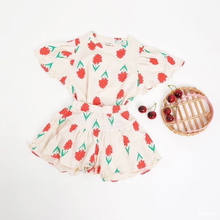 Hanab - Korean Children Fashion - #kidsstore - Wing Flower Top Bottom Set - 7