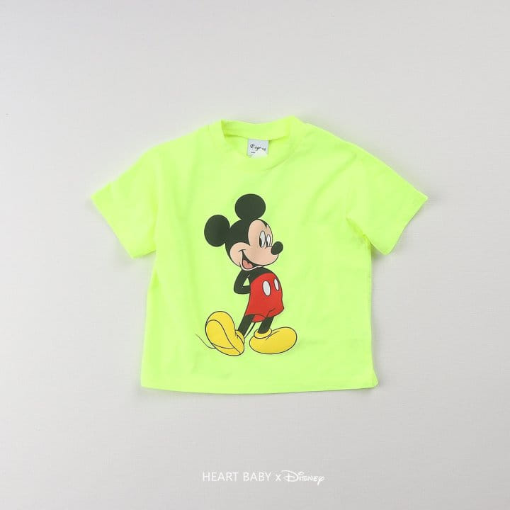Heart Baby - Korean Children Fashion - #kidzfashiontrend - Neon M Short Sleeve Top Bottom Set - 8