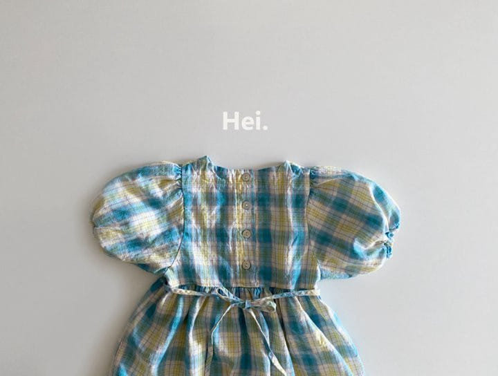 Hei - Korean Children Fashion - #childofig - Check One-Piece - 10
