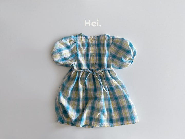 Hei - Korean Children Fashion - #childofig - Check One-Piece - 9