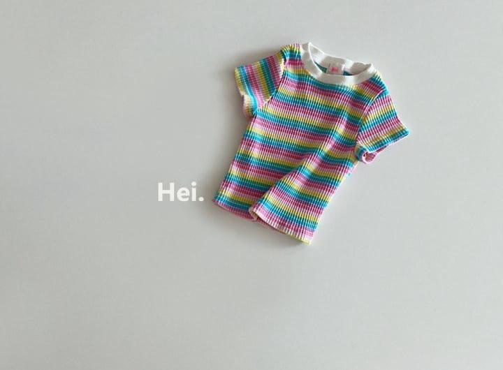 Hei - Korean Children Fashion - #fashionkids - Rainbow Rib Tee - 5