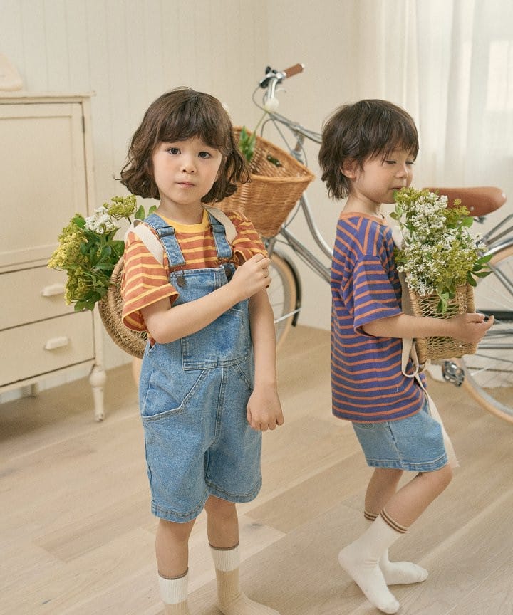 Here I Am - Korean Children Fashion - #minifashionista - Soft Span Denim Overalls  - 2
