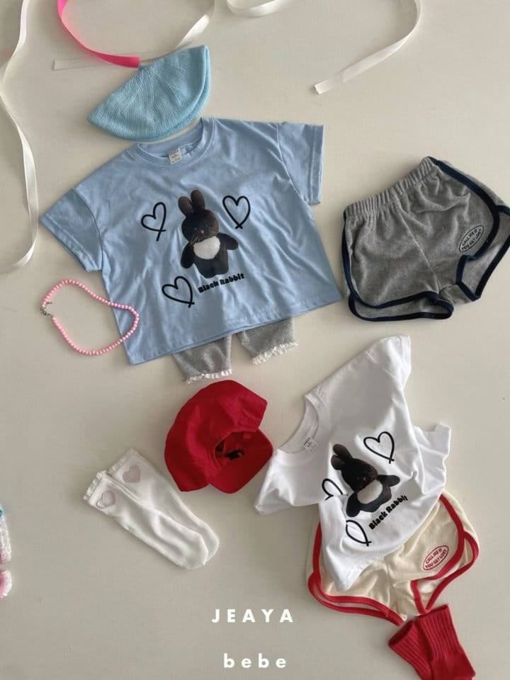 Jeaya & Mymi - Korean Baby Fashion - #babyootd - Black Rabbit Tee
