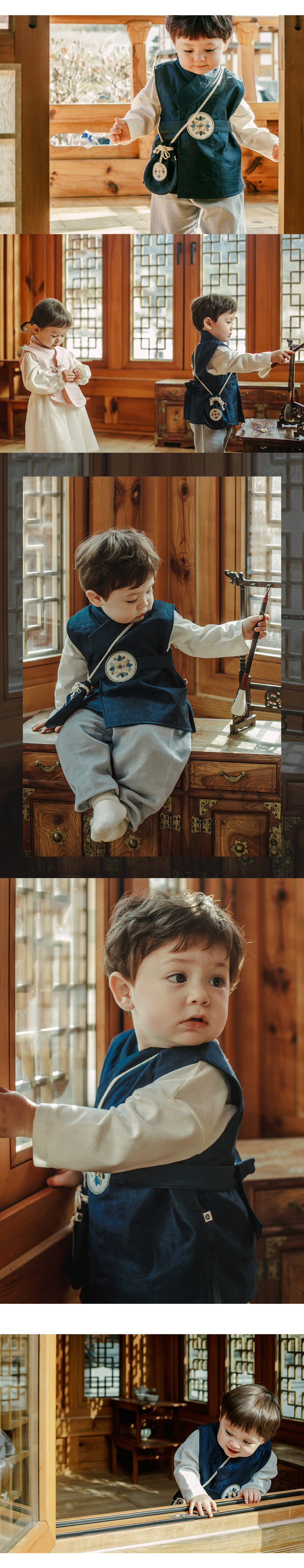 Kids Clara - Korean Baby Fashion - #babyboutiqueclothing - Gaonnuri Vest Top Bottom Boy Baby Hanbok Set - 2