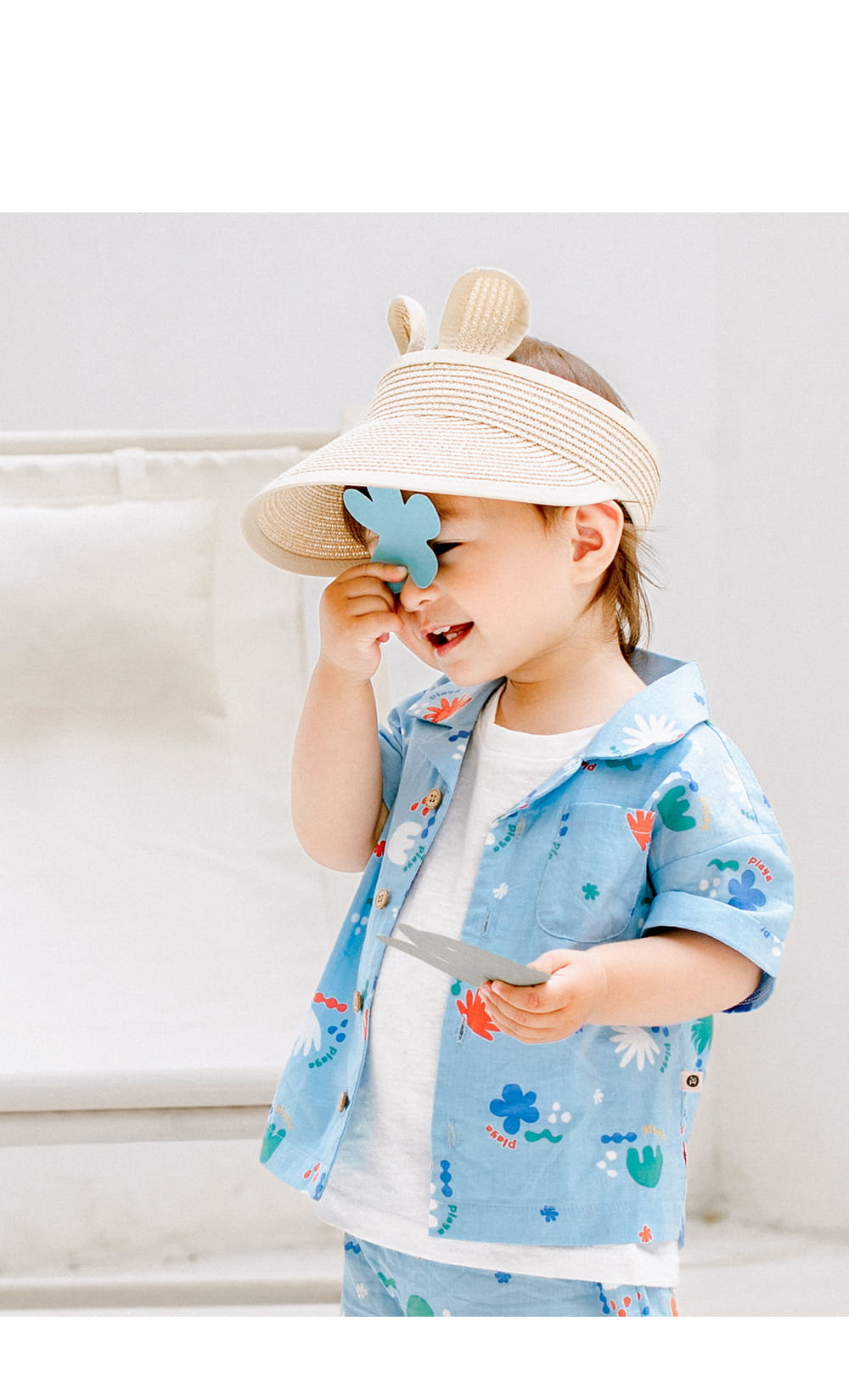 Kids Clara - Korean Baby Fashion - #babygirlfashion - Rabbit Straw Baby Sun Cap