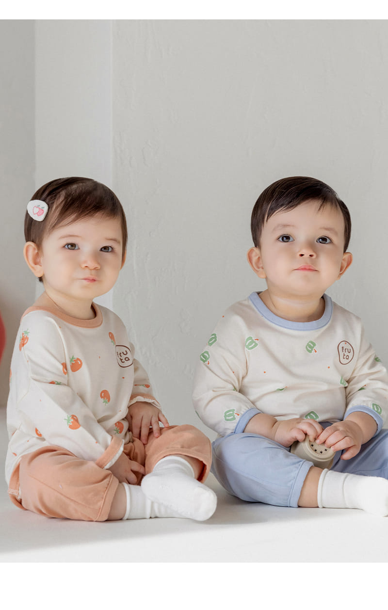 Kids Clara - Korean Baby Fashion - #smilingbaby - Vage Rounge Baby Top Bottom Set - 6