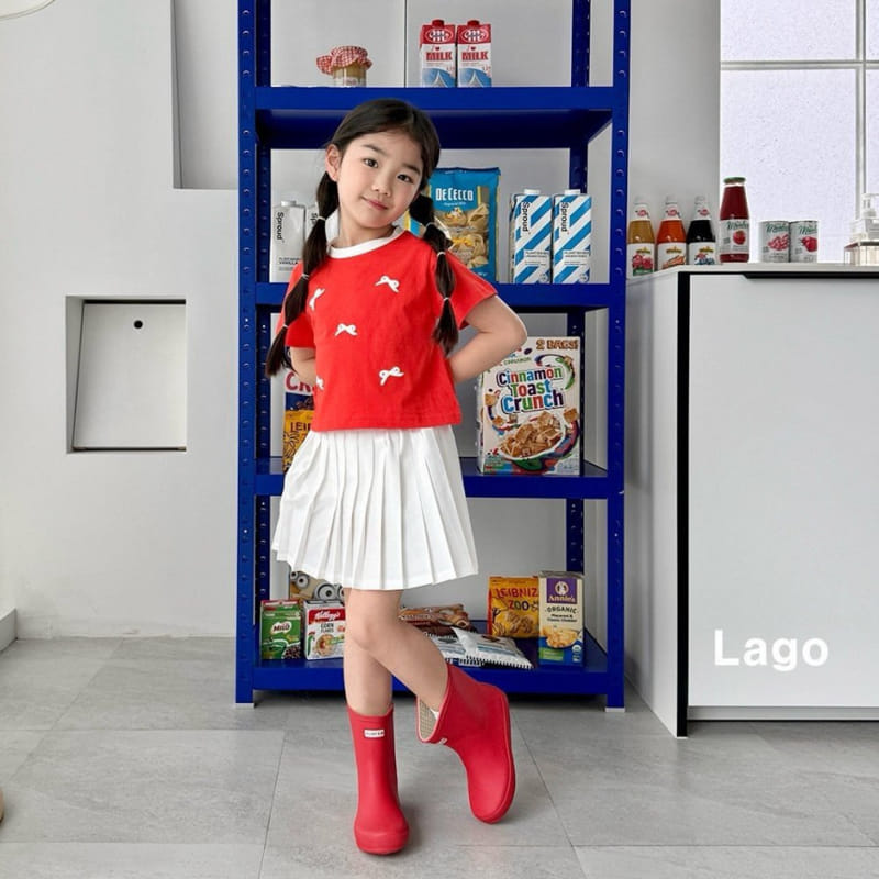 Lago - Korean Children Fashion - #childrensboutique - Bolock Ribbon Tee - 10