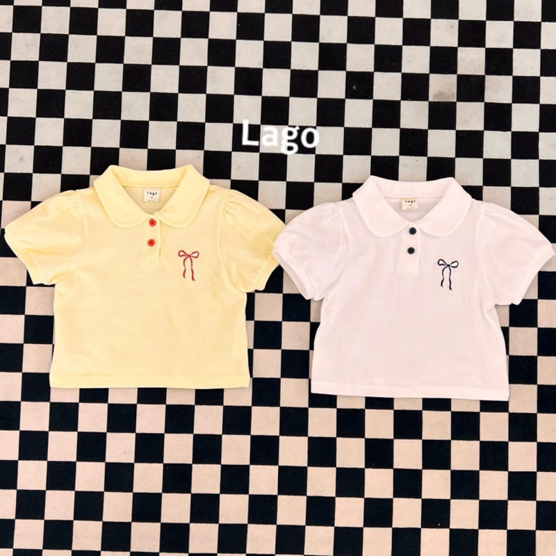 Lago - Korean Children Fashion - #designkidswear - Ribbon Collar Tee