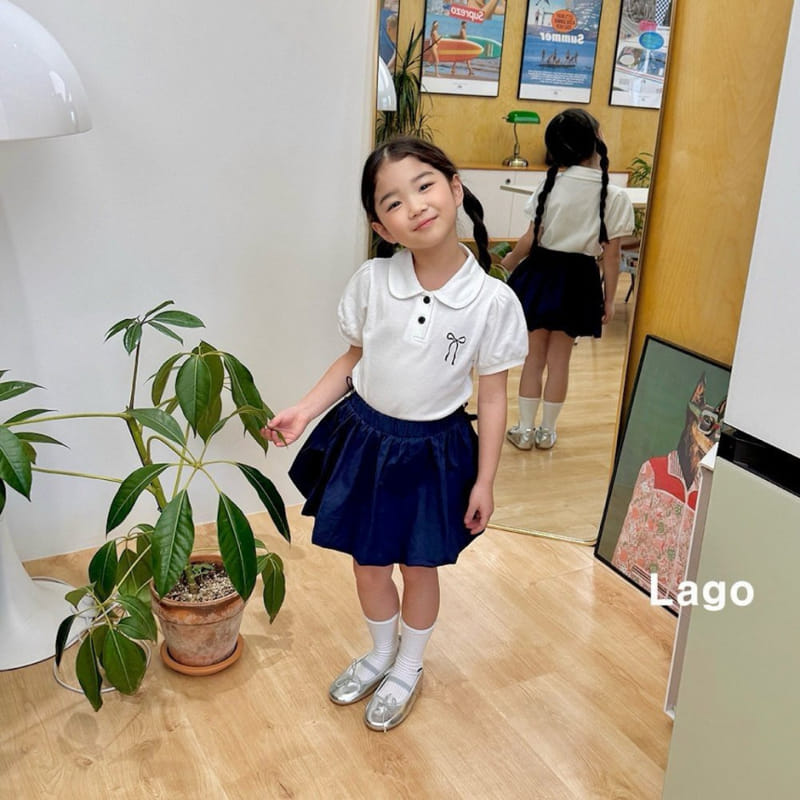 Lago - Korean Children Fashion - #fashionkids - Ribbon Collar Tee - 4