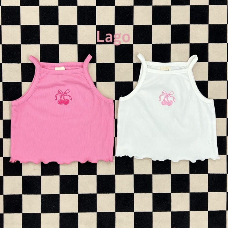 Lago - Korean Children Fashion - #littlefashionista - Cherry Terry Sleeveless Tee