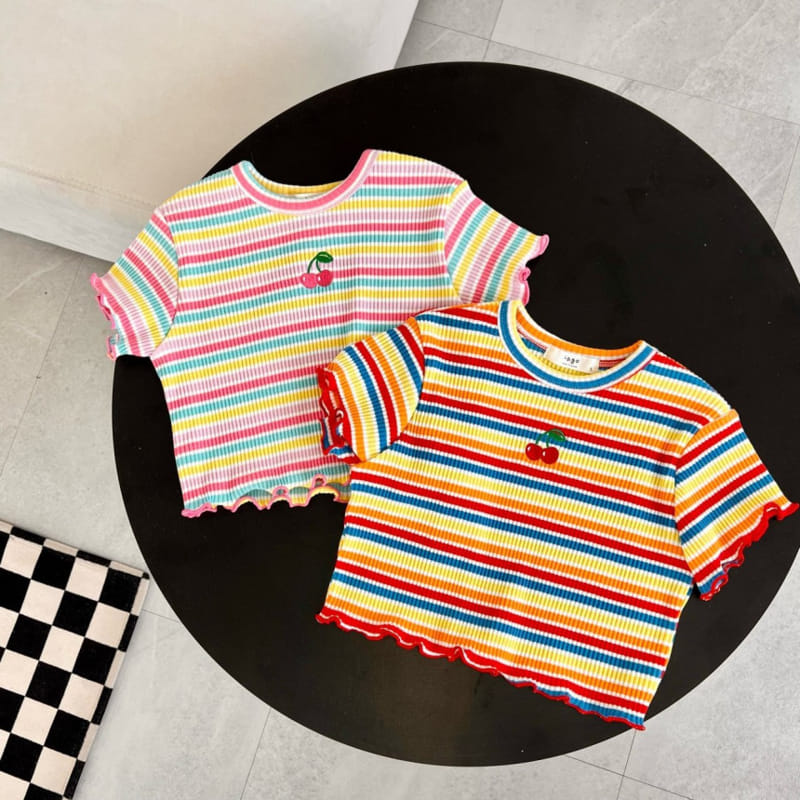 Lago - Korean Children Fashion - #prettylittlegirls - Rainbow Tee