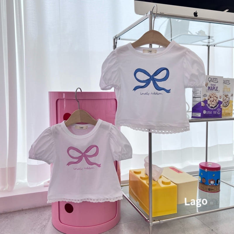 Lago - Korean Children Fashion - #todddlerfashion - Lovely Ribbon Tee