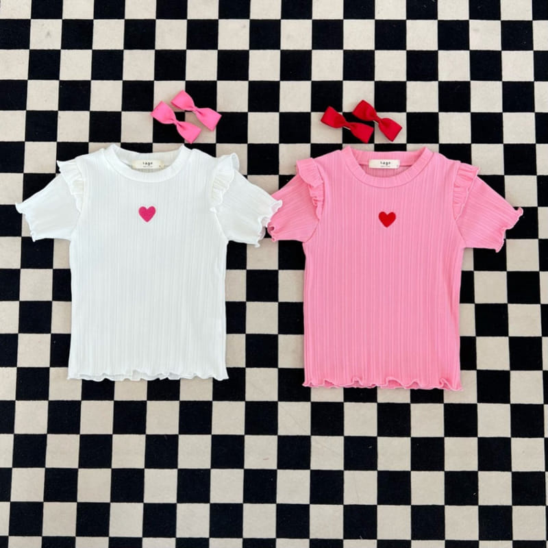 Lago - Korean Children Fashion - #toddlerclothing - Reach Heart Wing Tee