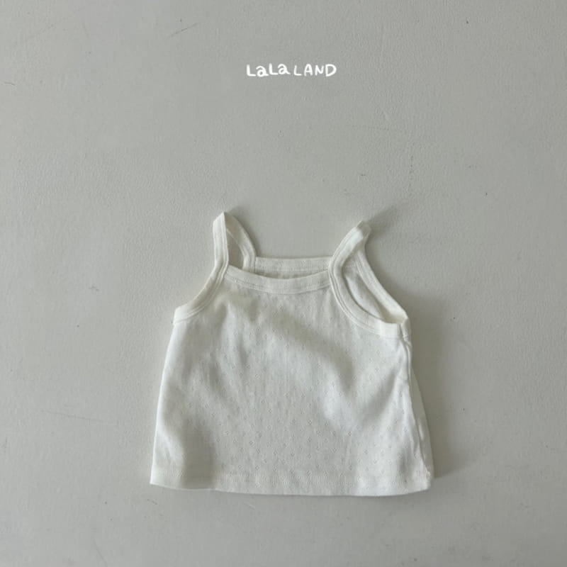 Lalaland - Korean Baby Fashion - #babyfashion - Bebe Eyelet Sleeveless Tee - 6