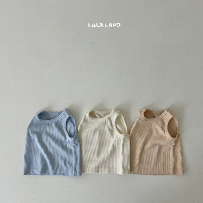 Lalaland - Korean Baby Fashion - #onlinebabyboutique - Bebe High Rib Sleeveless Tee