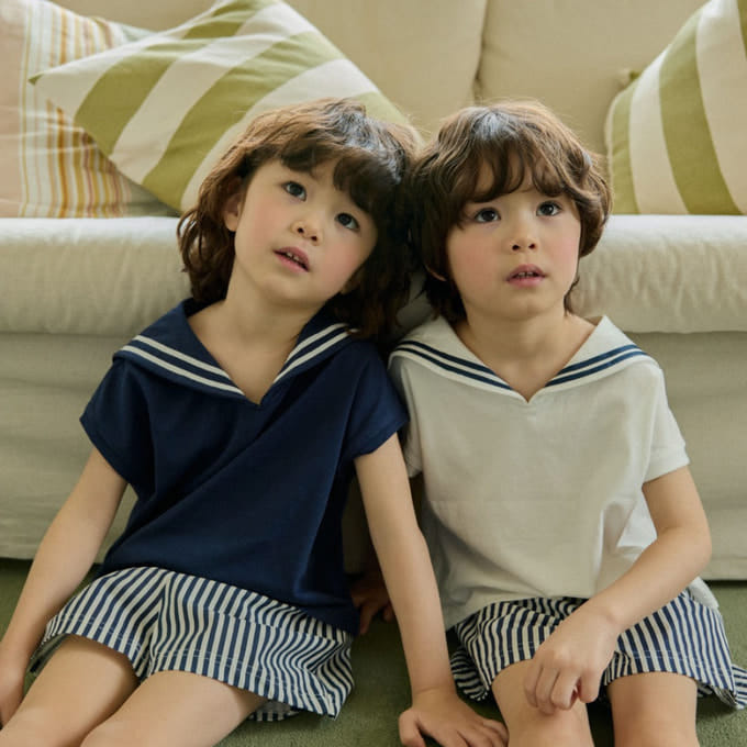 Lalaland - Korean Children Fashion - #minifashionista - Marine Collar Tee
