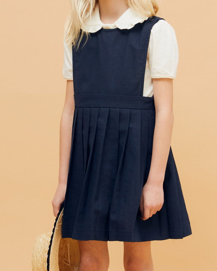 Le Bev - Korean Children Fashion - #Kfashion4kids - Linen C Pleats One-Piece