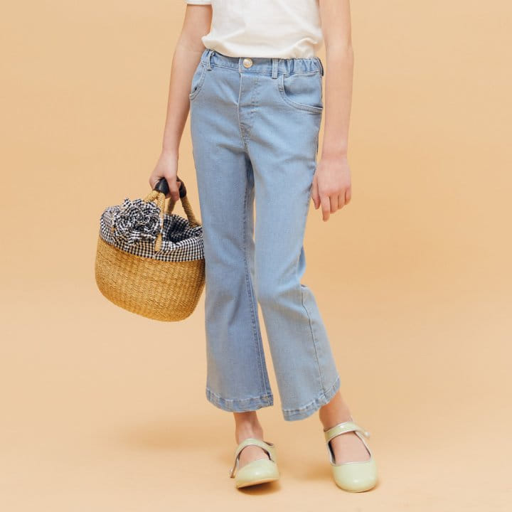 Le Bev - Korean Children Fashion - #kidsstore - Span Denim Boots Cut Pants