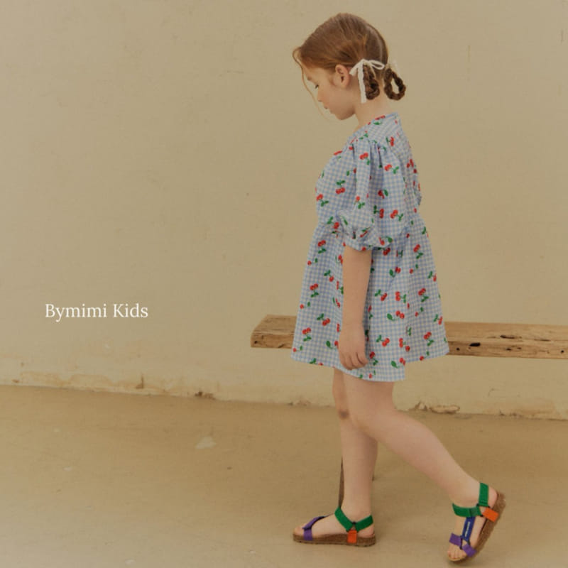 Le Bev - Korean Children Fashion - #magicofchildhood - Cherry Check Top Bottom Set - 2