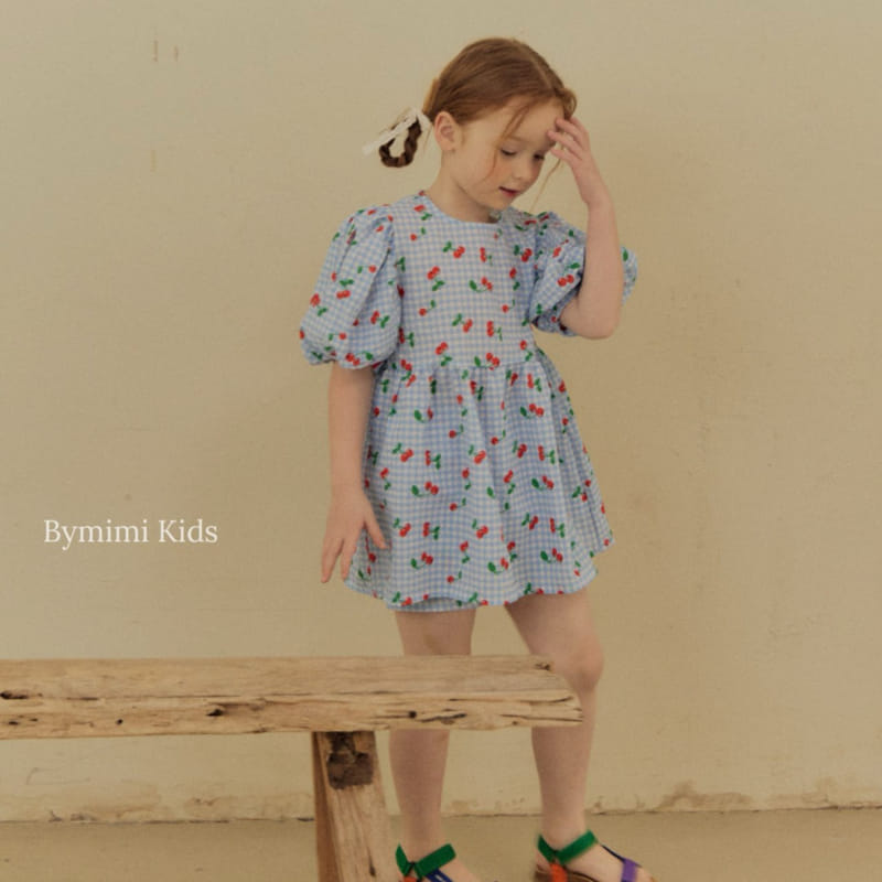 Le Bev - Korean Children Fashion - #minifashionista - Cherry Check Top Bottom Set - 3
