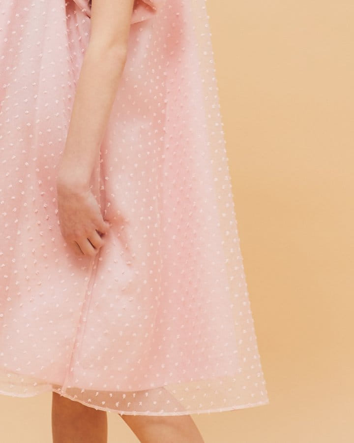 Le Bev - Korean Children Fashion - #prettylittlegirls - Pink Snow Organza One-Piece - 3