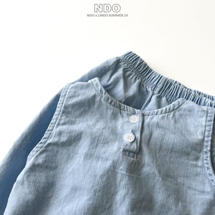 Lindo - Korean Children Fashion - #childrensboutique - Joy Denim Top Bottom Set - 3