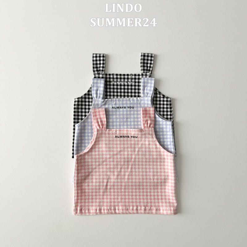 Lindo - Korean Children Fashion - #childrensboutique - Mini Check Sleeveless Tee - 8