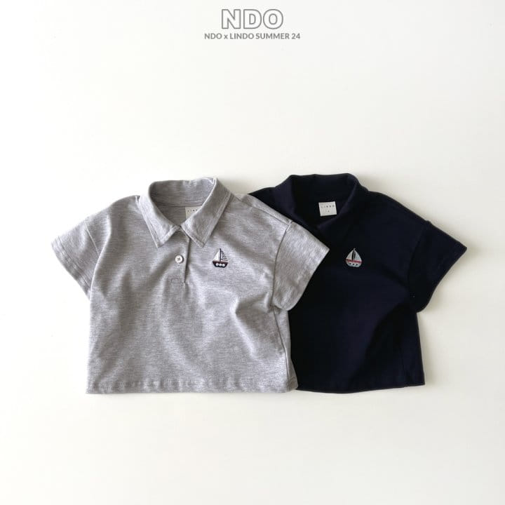 Lindo - Korean Children Fashion - #discoveringself - Sailboat PK Collar Tee
