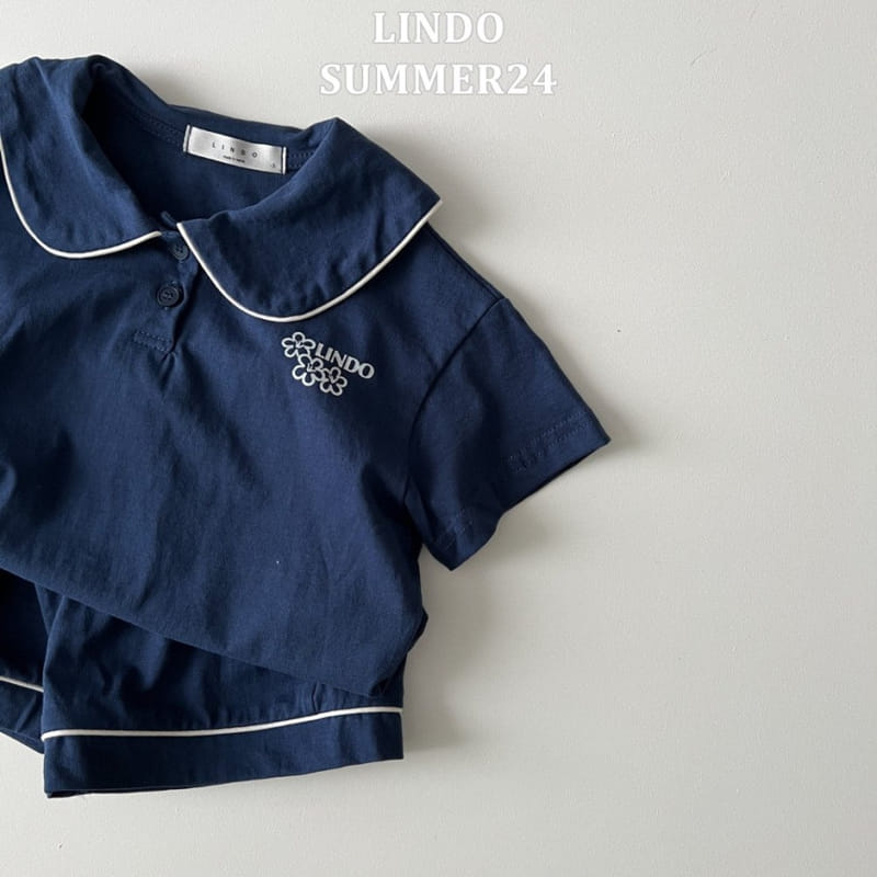 Lindo - Korean Children Fashion - #kidzfashiontrend - Day Collar Top Bottom Set - 7