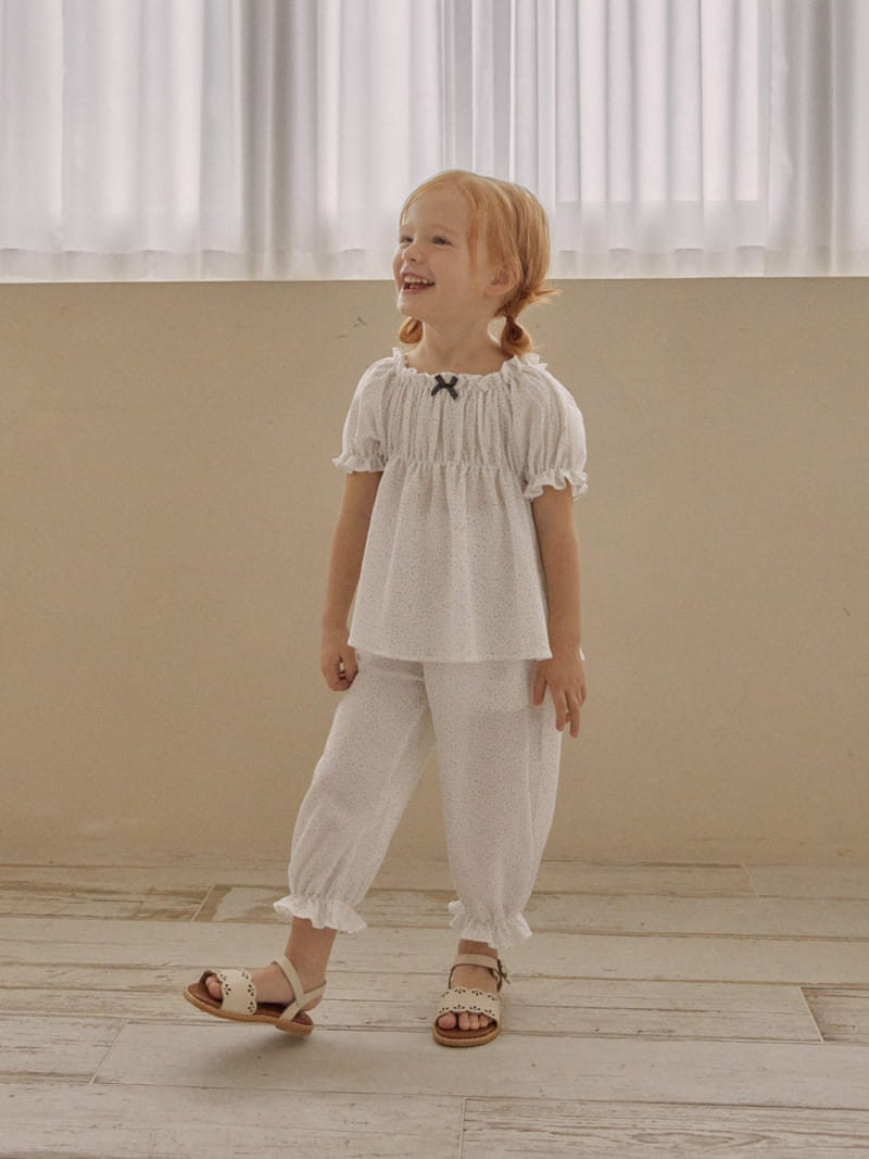 Lolobole - Korean Children Fashion - #kidsshorts - Dot Ribbon Blouse - 4