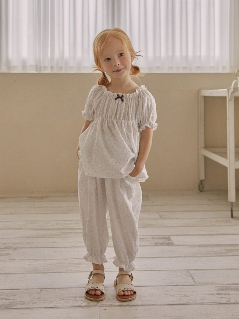 Lolobole - Korean Children Fashion - #minifashionista - Dot Ribbon Blouse - 9
