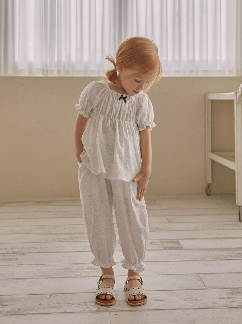 Lolobole - Korean Children Fashion - #prettylittlegirls - Dot Ribbon Blouse - 10