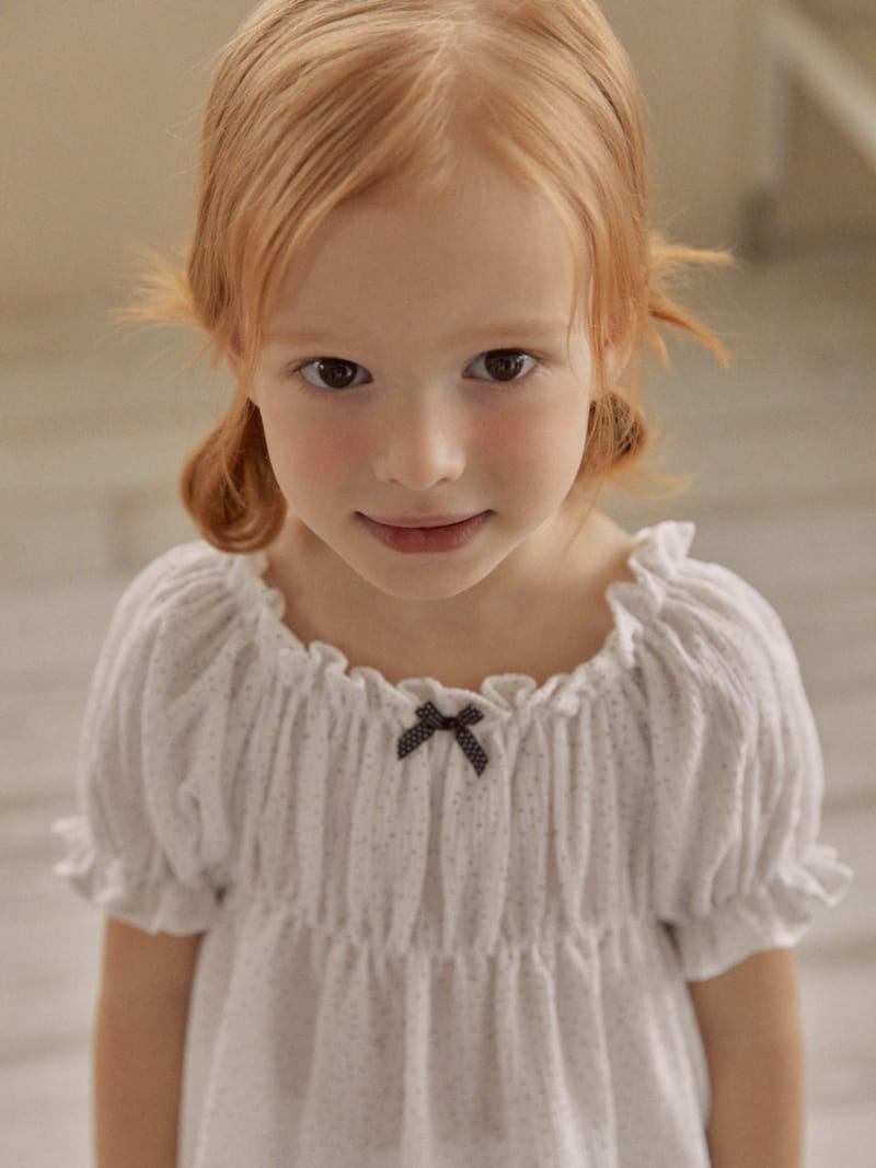 Lolobole - Korean Children Fashion - #todddlerfashion - Dot Ribbon Blouse - 11