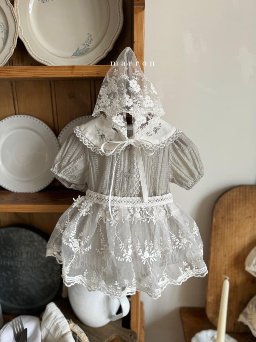 Marron Kid - Korean Baby Fashion - #babyboutique - Iris Embroidery Body Suit - 10