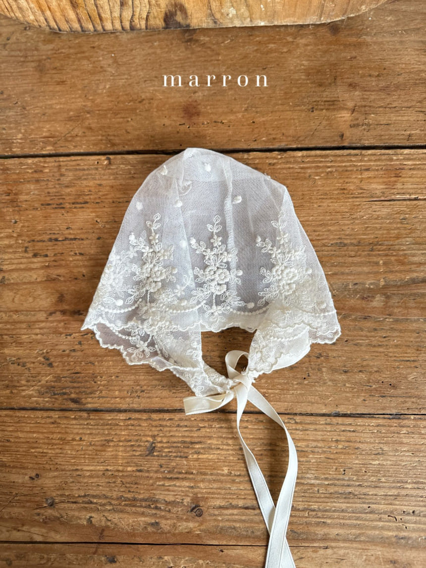 Marron Kid - Korean Baby Fashion - #babyboutique - Cream Lace Bonnet - 8