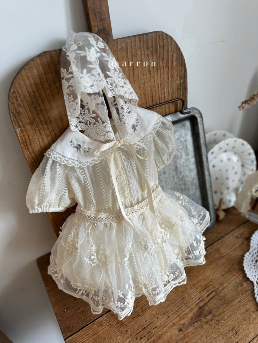 Marron Kid - Korean Baby Fashion - #babyboutiqueclothing - Iris Embroidery Body Suit - 11