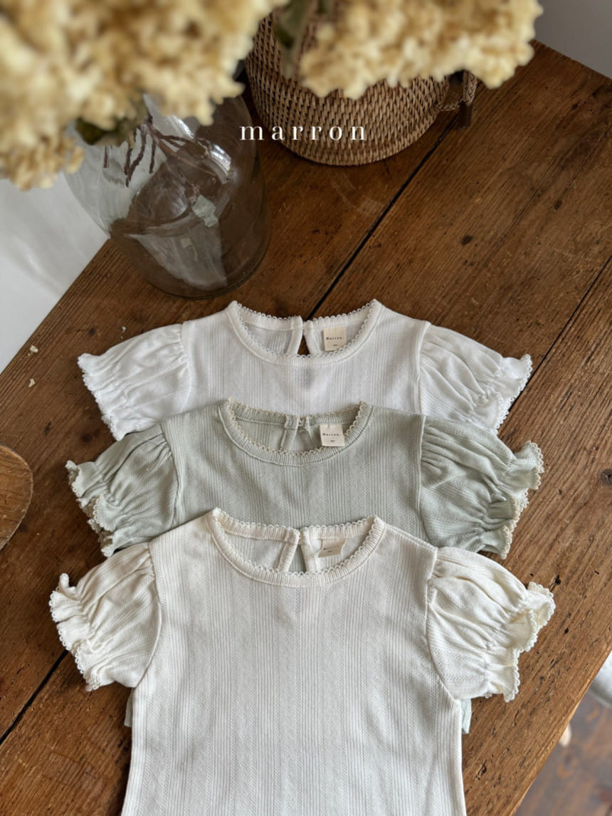 Marron Kid - Korean Baby Fashion - #babyfashion - Eyelet Tee - 4
