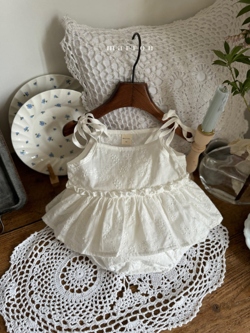Marron Kid - Korean Baby Fashion - #babyfashion - Rosy Skirt Body Suit - 4