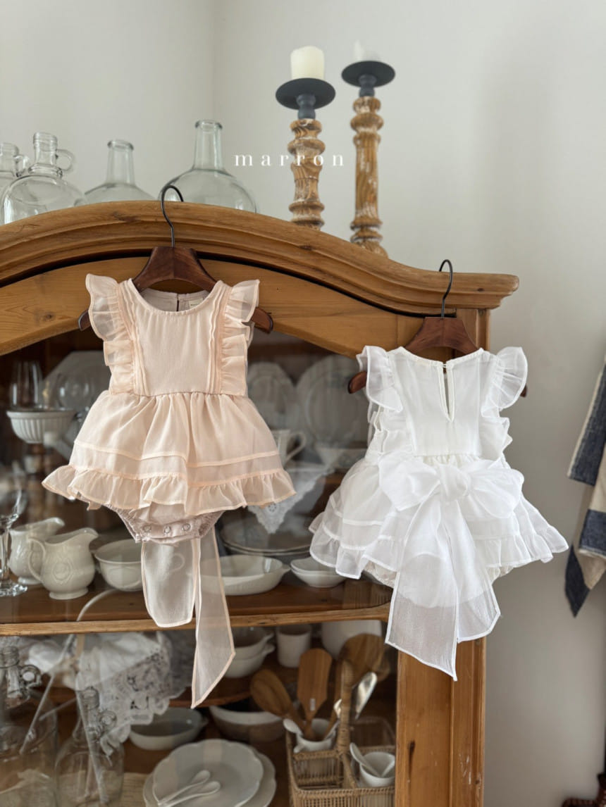 Marron Kid - Korean Baby Fashion - #babyfever - Ribbon Body Suit - 2