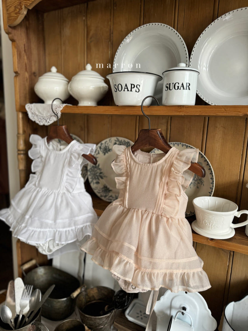 Marron Kid - Korean Baby Fashion - #babygirlfashion - Ribbon Body Suit - 3