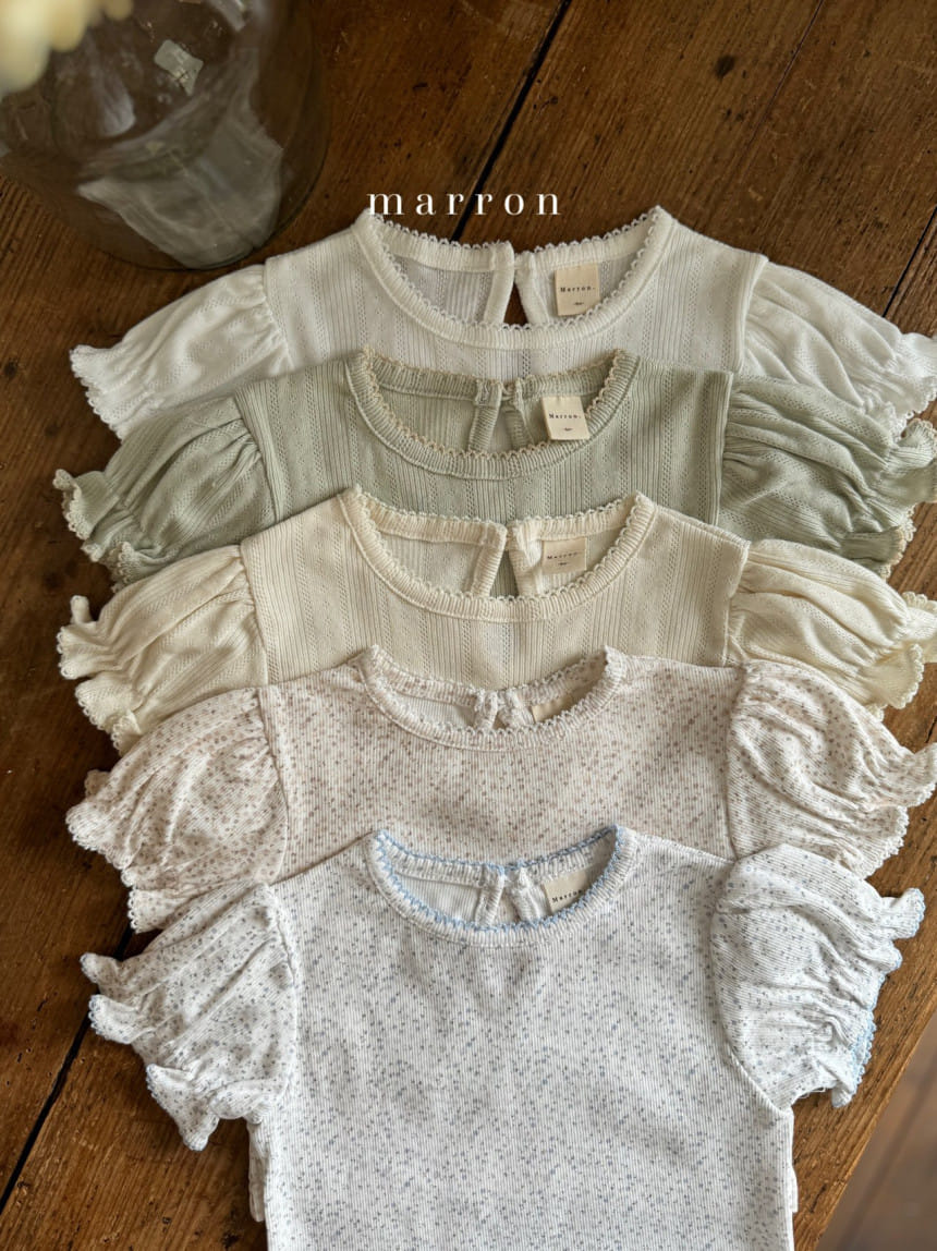 Marron Kid - Korean Baby Fashion - #babylifestyle - Eyelet Tee - 6