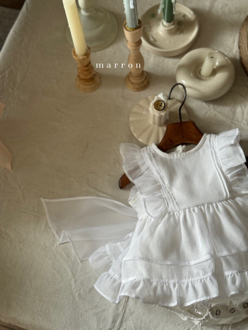 Marron Kid - Korean Baby Fashion - #babyootd - Ribbon Body Suit - 6
