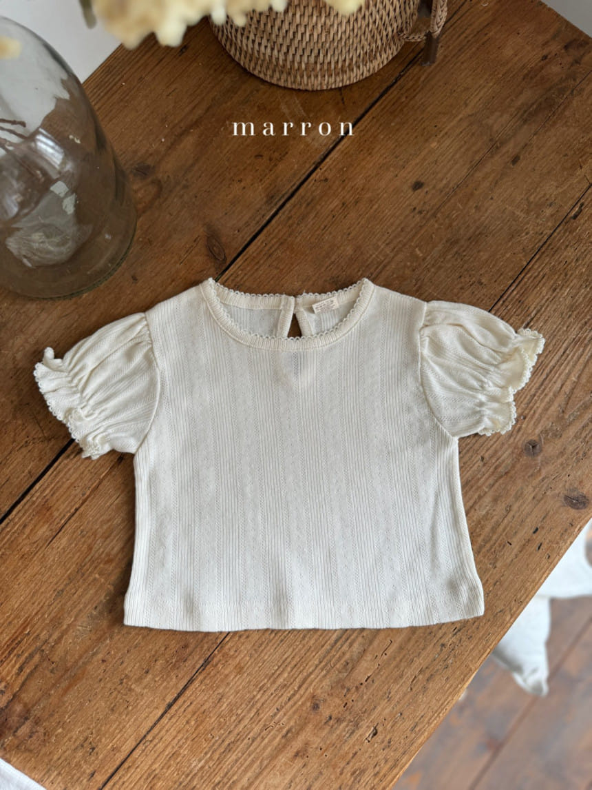 Marron Kid - Korean Baby Fashion - #babyoutfit - Eyelet Tee - 10
