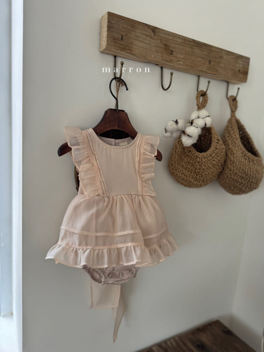 Marron Kid - Korean Baby Fashion - #babyoutfit - Ribbon Body Suit - 7