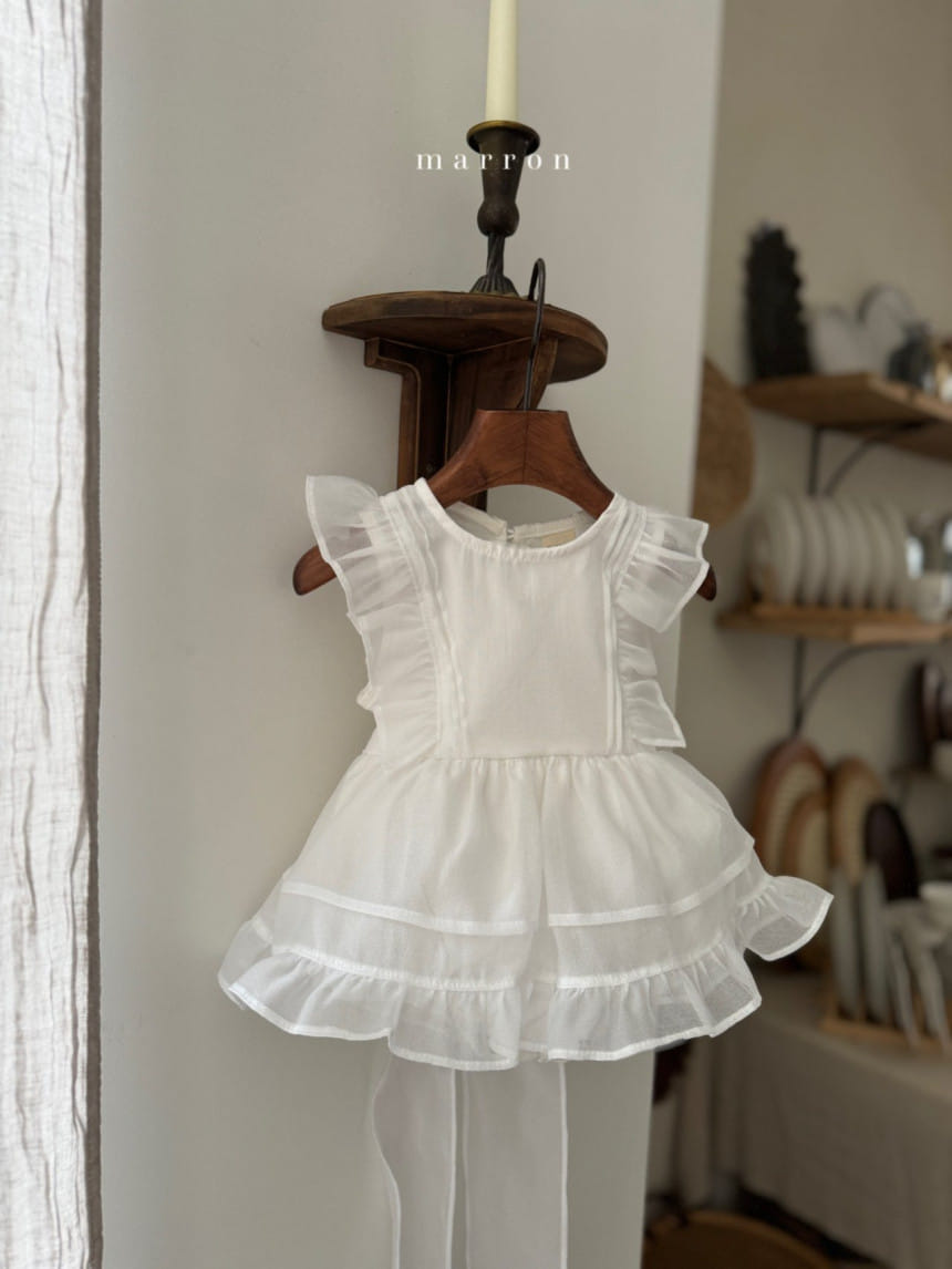 Marron Kid - Korean Baby Fashion - #onlinebabyshop - Ribbon Body Suit - 11
