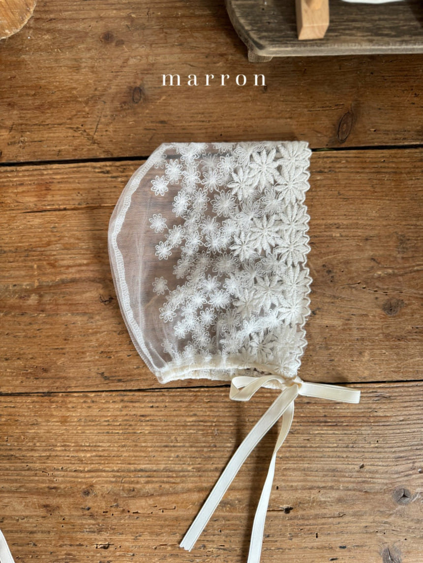 Marron Kid - Korean Baby Fashion - #onlinebabyshop - Cream Lace Bonnet - 6