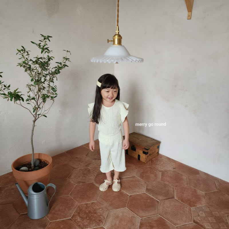 Merry Go Round - Korean Children Fashion - #Kfashion4kids - Shine Pleats Top Bottom Set - 8