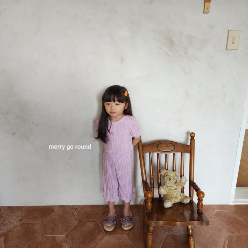 Merry Go Round - Korean Children Fashion - #childofig - Puff Wrinkle Top Bottom Set - 7