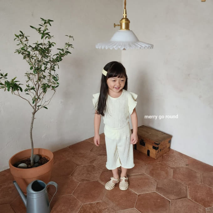 Merry Go Round - Korean Children Fashion - #childrensboutique - Shine Pleats Top Bottom Set