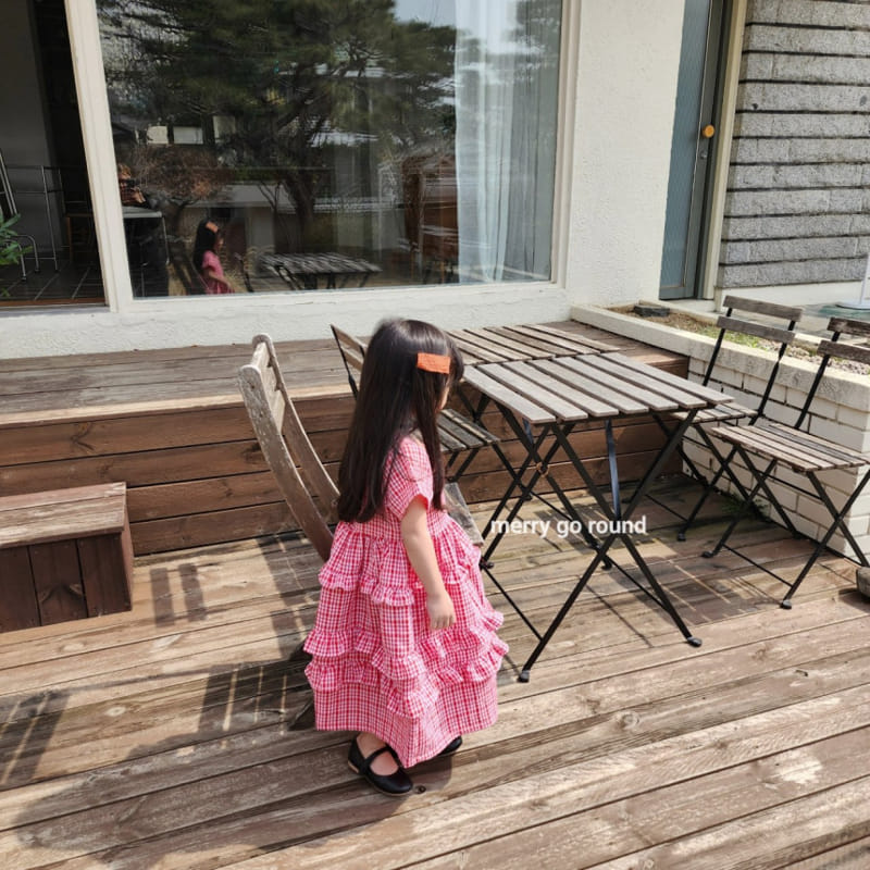 Merry Go Round - Korean Children Fashion - #designkidswear - Check Frill One-Piece - 10